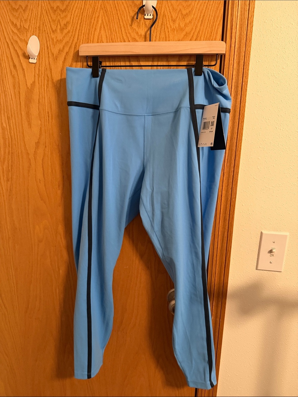Nike Light Blue Leggings with Black Trim